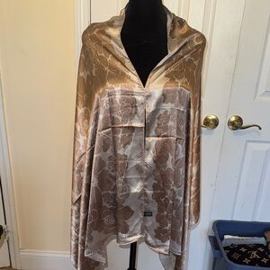 Gold and Cream Floral Scarf